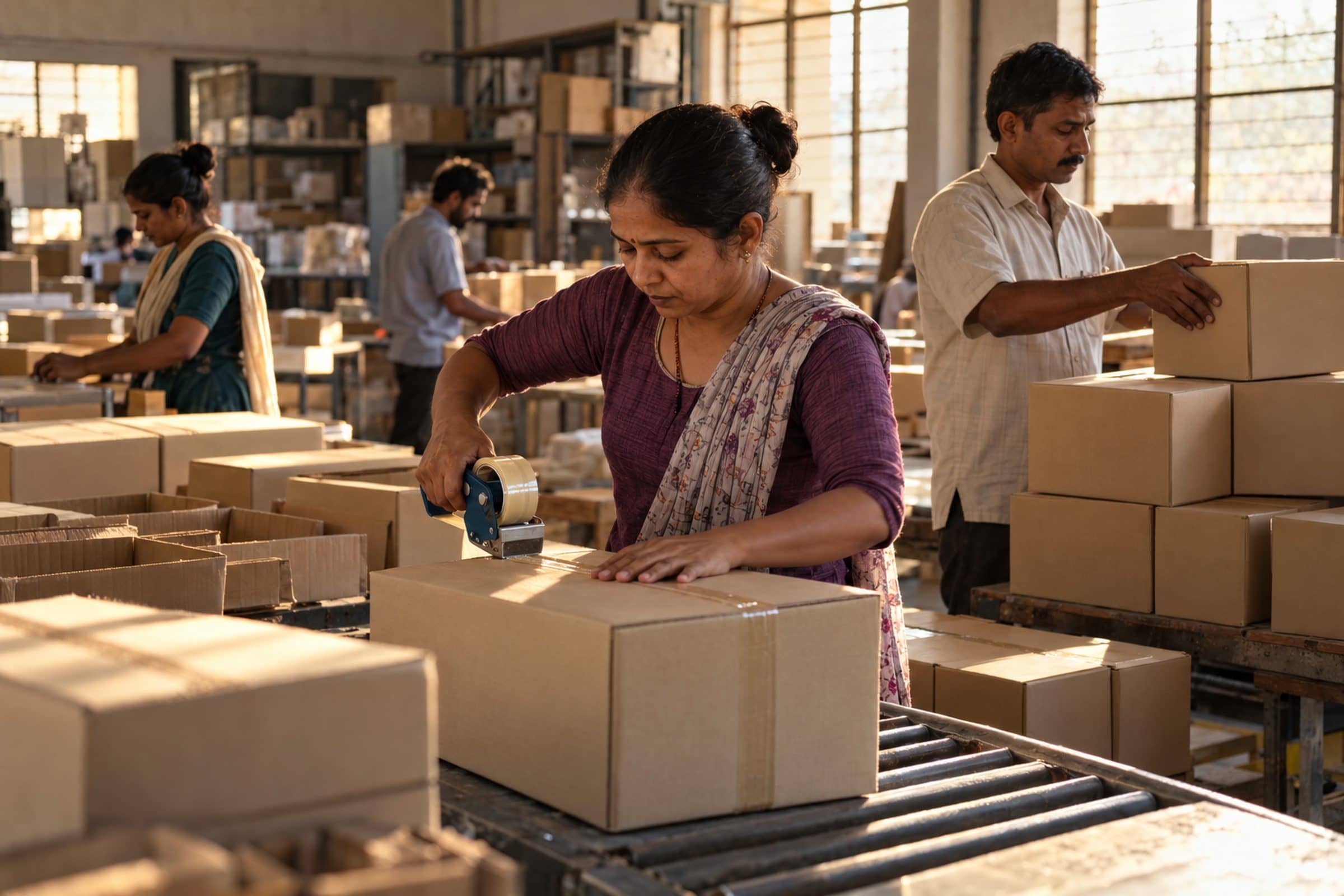 A packing line getting orders out.
