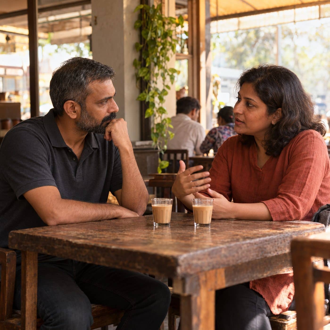 Two co-founders in a frank conversation.